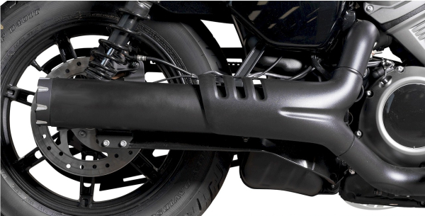 SLIP-ON MUFFLER SET BLACK REVOLVER FOR SPORTSTER RH 975 NIGHTSTER WITH EG ABE EURO 5